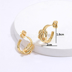 Винтажные латунные серьги-гвоздики с веревочным узлом&nbsp;DH6515