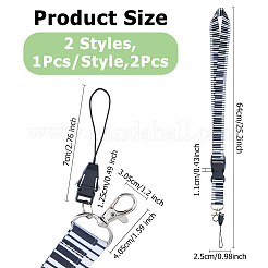 2шт 2-х цветный регулируемый ремешок для мобильного телефона&nbsp;AJEW-NB0005-91