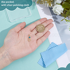 1 шт. 925 подвески из стерлингового серебра с темно-бирюзовым стеклом&nbsp;STER-BC0003-79G