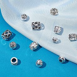 120шт 6 стильные бусины из сплава в тибетском стиле&nbsp;TIBE-NB0001-21