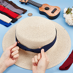 10 шт. двухцветная полиэстеровая повязка на шляпу с бантом AJEW-BC0007-07