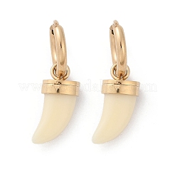 Серьги-кольца из пластика с имитацией ракушек из нержавеющей стали 304 EJEW-Z089-29G