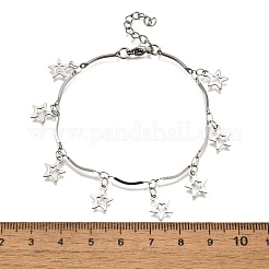 Браслеты со звездами из нержавеющей стали 304 BJEW-R021-02P