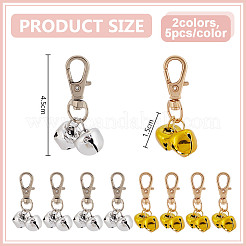 10 шт. 2-х цветные железные колокольчики подвесные украшения HJEW-DR00164