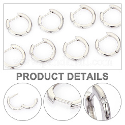 Серьги-кольца из латуни с микропаве из кубического циркония для женщин EJEW-WH0013-97P