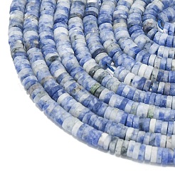 Натуральное синее пятно нитки из бисера яшмы G-P575-B34-4x1mm