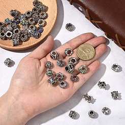 50 шт. 10 стиля старинные посеребренные металлические сплавы со стразами европейские бусины&nbsp;ALRI-YW0001-29
