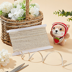 Плоский шнур из полиэстера с металлической оплеткой длиной 10 ярд. OCOR-WH0090-054