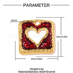 Подвески из нержавеющей стали 304 с эмалью&nbsp;STAS-OY011-74G