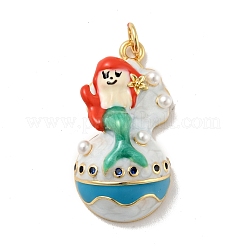 Подвески в виде русалки из латуни с микропаве из кубического циркония KK-G419-30G