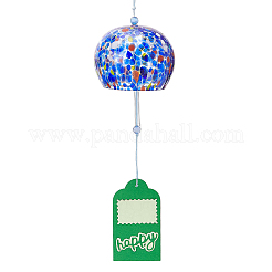 Японские стеклянные полукруглые колокольчики в горошек HJEW-WH0069-22A