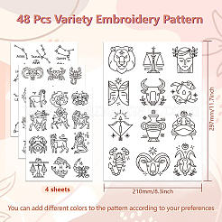 4 лист 11.6x8.2-дюймовых рисунков вышивки палочками и стежками DIY-WH0455-214