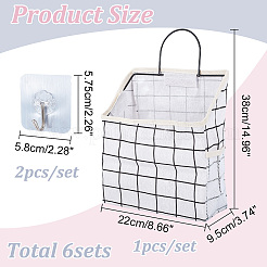 Прикроватная тумбочка из поликоттона с клетчатым рисунком для студенческого общежития AJEW-WH0348-11