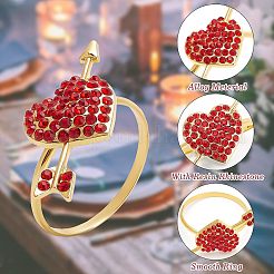 Кольца для салфеток из сплава «стрела и сердце» AJEW-FG0001-69