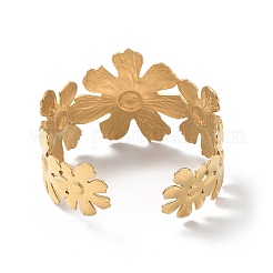 Ионное покрытие (ip) 304 нержавеющая сталь манжеты браслеты для женщин BJEW-Z078-01G