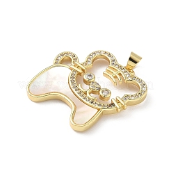 Подвески в форме ракушек из латуни с микропаве и кубическим цирконием&nbsp;KK-L239-011G