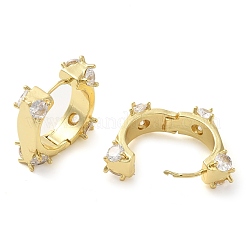 Серьга-кольцо из латуни с микропаве из кубического циркония EJEW-C079-06G