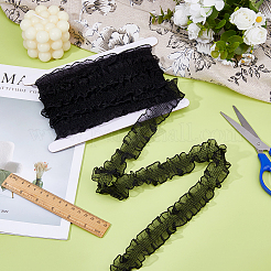 10 ярд полиэстеровой плиссированной эластичной кружевной отделки SRIB-DC0001-06A