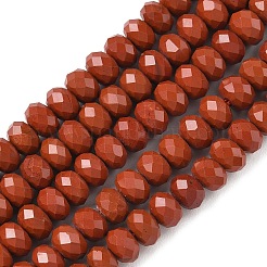 Нити из бисера натуральный красный яшма G-D344-A09