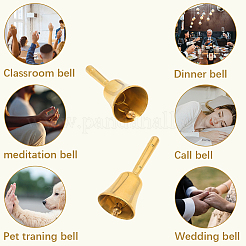Латунный ручной колокольчик для вызова украшения&nbsp;AJEW-WH20018-194
