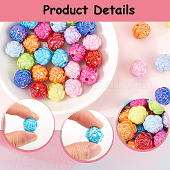 40 шт. 10-цветные переливающиеся акриловые бусины с УФ-покрытием&nbsp;MACR-SP0001-39