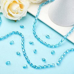 Стеклянные бусины с гальваническим покрытием  GC6X9MMC20Y-AB