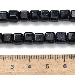 Синтетический синий авантюрин бисер нитей G-L642-C01-6x6mm