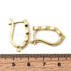 Застежка для сережек-колец в форме капли из латуни с микропаве и прозрачными кубическими циркониями&nbsp;KK-A289-09G