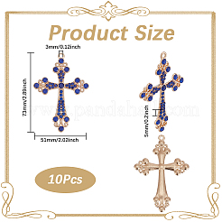 10 шт. большие подвески из сплава со стразами RB-SC0001-15