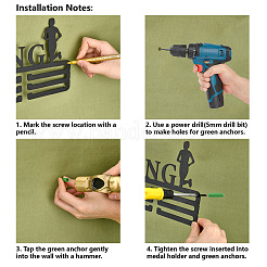 Спортивная тема железная вешалка для медалей настенная стойка для дисплея ODIS-WH0055-286
