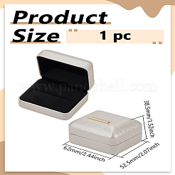 Прямоугольные коробки для упаковки колец из искусственной кожи&nbsp;CON-WH0085-139