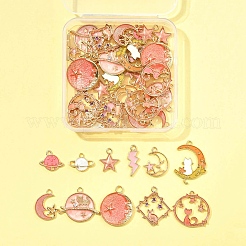 50шт 12 стиля подвески из сплава с эмалью&nbsp;ENAM-FS0003-04