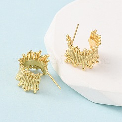 C-образные латунные серьги-гвоздики EJEW-D346-02G