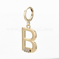 Серьги-кольца Huggie из латуни с прозрачным фианитом и прозрачным фианитом KK-R117-047-NF