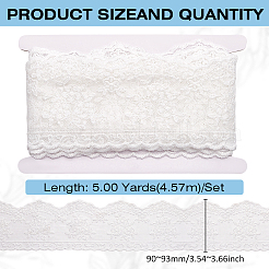 5 ярд полиэстеровой цветочной кружевной ткани для отделки OCOR-MA0001-25B