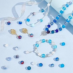 Прозрачные и окрашенные распылением бусины из стекла с эффектом кракле и имитации нефрита GLAA-PH0003-47C