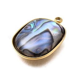 Подвески из натуральной ракушки пауа из нержавеющей стали 304 STAS-Z125-01B-G