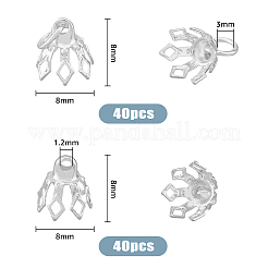 80 шт. 2 стильных латунных филигранных колпачков для бусин KK-FH0006-28