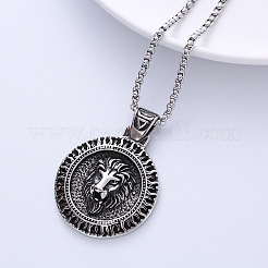 Винтажное панк-ожерелье с подвеской в виде головы льва из нержавеющей стали 304 для мужчин CL9134