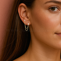 4 пара сережек-гвоздиков из цинкового сплава с кристаллами и стразами 2 цветов&nbsp;EJEW-GO0002-09