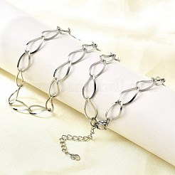 Ожерелья-цепочки из нержавеющей стали 304 с каплевидными звеньями для женщин и мужчин NJEW-A058-02P