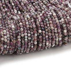 Нити бусин из натурального турмалина цвета сливы G-RM2025-D49-4x4mm