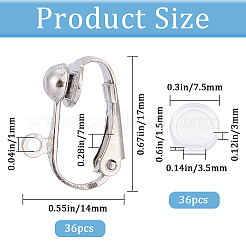 Латунные клипсы серьги KK-SP0001-08P