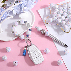 40 шт. бусины из смолы со стразами RESI-SC0003-12