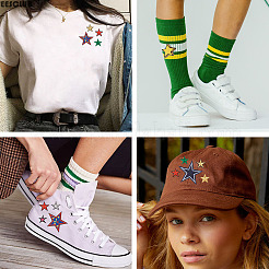 Звезда компьютеризированная вышивка полиэстер утюг на заплатах PATC-TAC0001-02