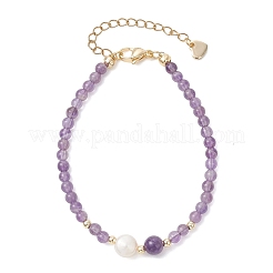 Браслеты из натуральных смешанных драгоценных камней и культивированного пресноводного жемчуга для женщин&nbsp;BJEW-JB13201