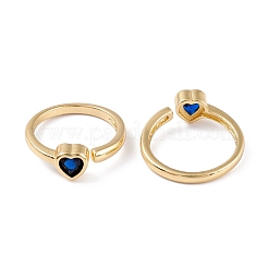 Латунные микро проложить манжеты кольца кубического циркония&nbsp;RJEW-M138-13G