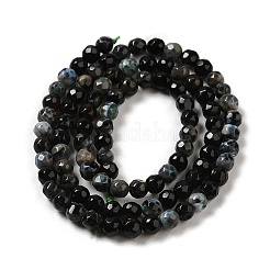 Граненые бусины из натурального огненного агата с треском&nbsp;G-F447-4mm-A18-01