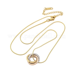 Ожерелья с тройными кругами из нержавеющей стали 304 для женщин NJEW-Z044-14M