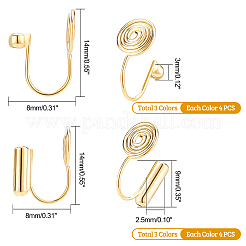 20 шт. 5-х стилевые латунные серьги-манжеты KK-PH0003-94